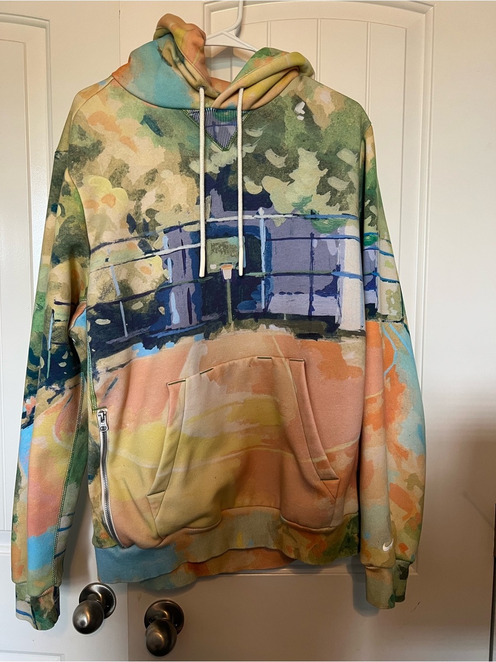 Nike Multicolor Abstract Print Hoodie - Pastel Green & Peach